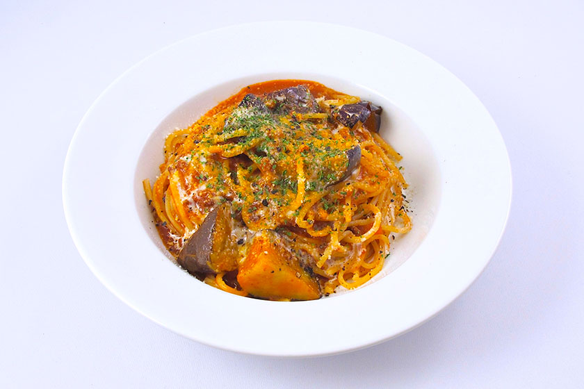 秋ナスのミートソースパスタ